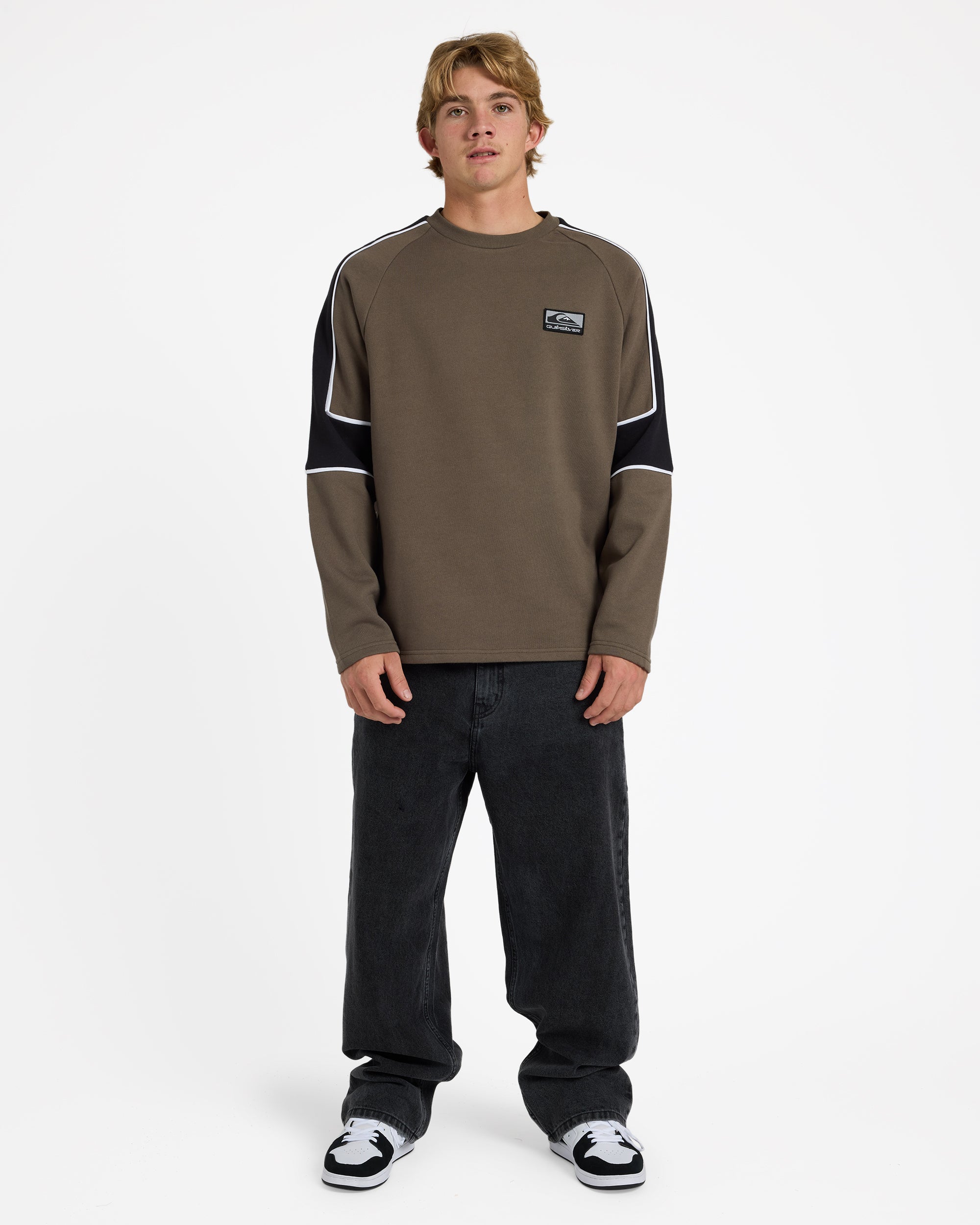 Mens Lines Panel Crew Jumper