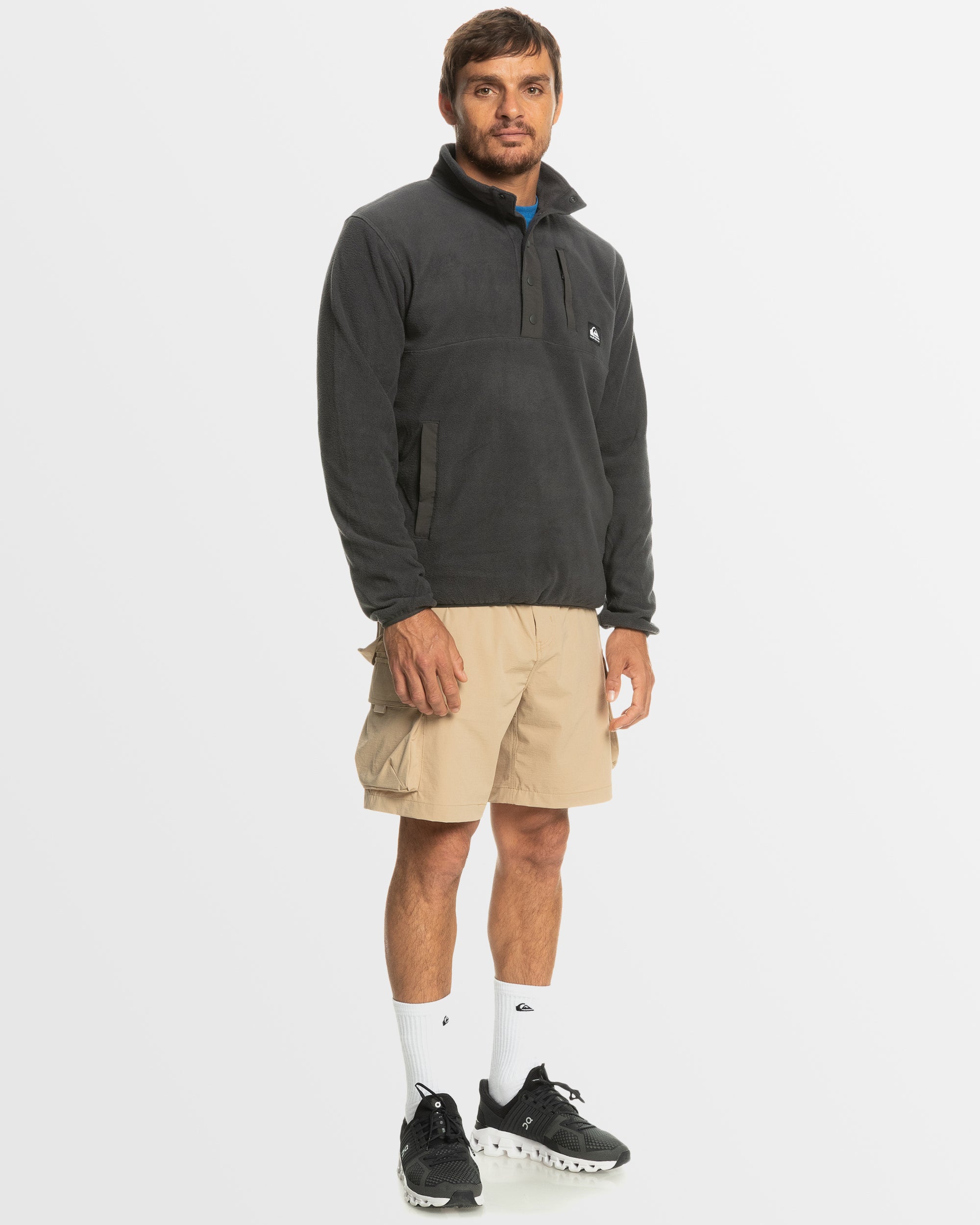 Mens No Destination Mock Neck Fleece