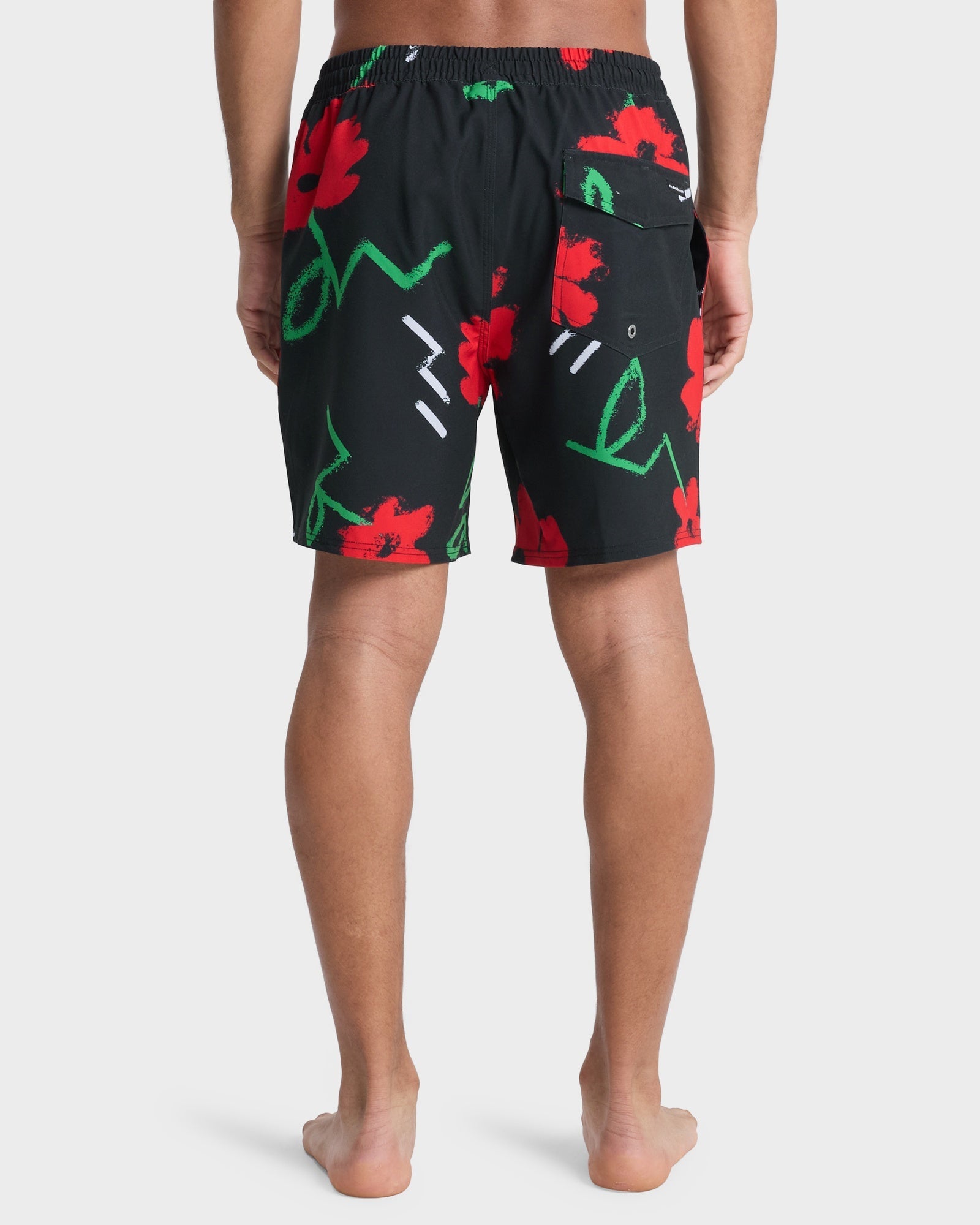 Mens Stretch Printed Volley 17" Swim Shorts