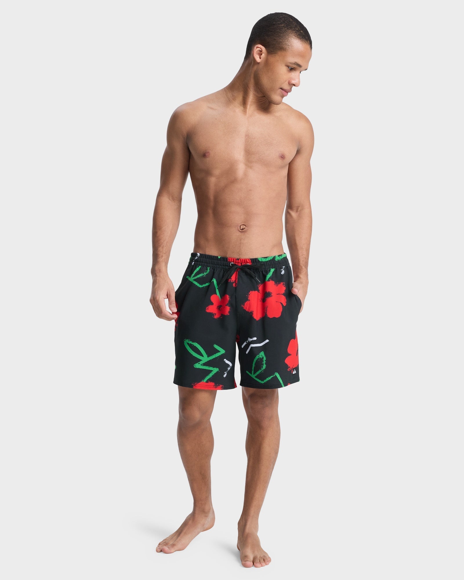 Mens Stretch Printed Volley 17" Swim Shorts