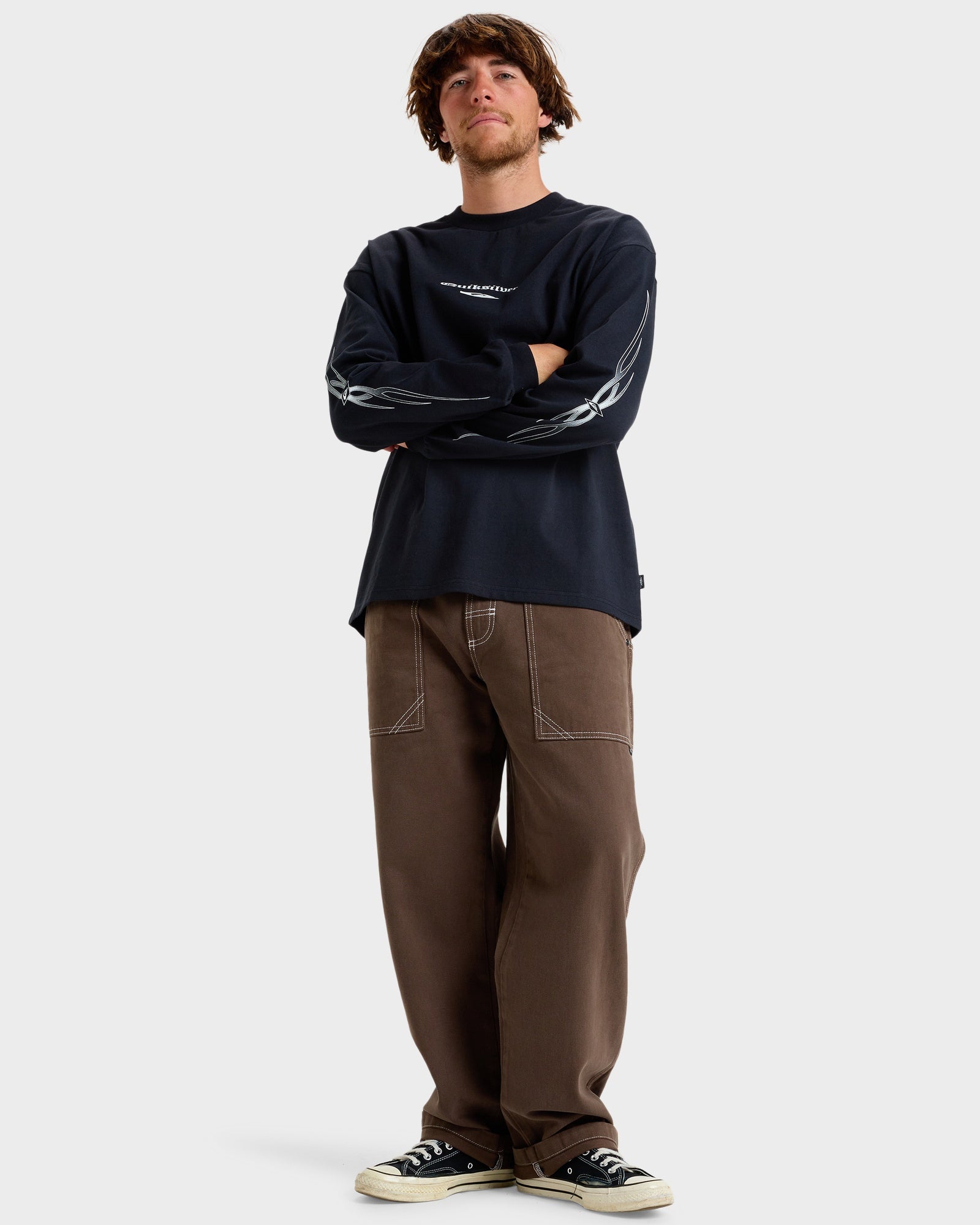 Mens Strech Tribal Long Sleeve T-Shirt