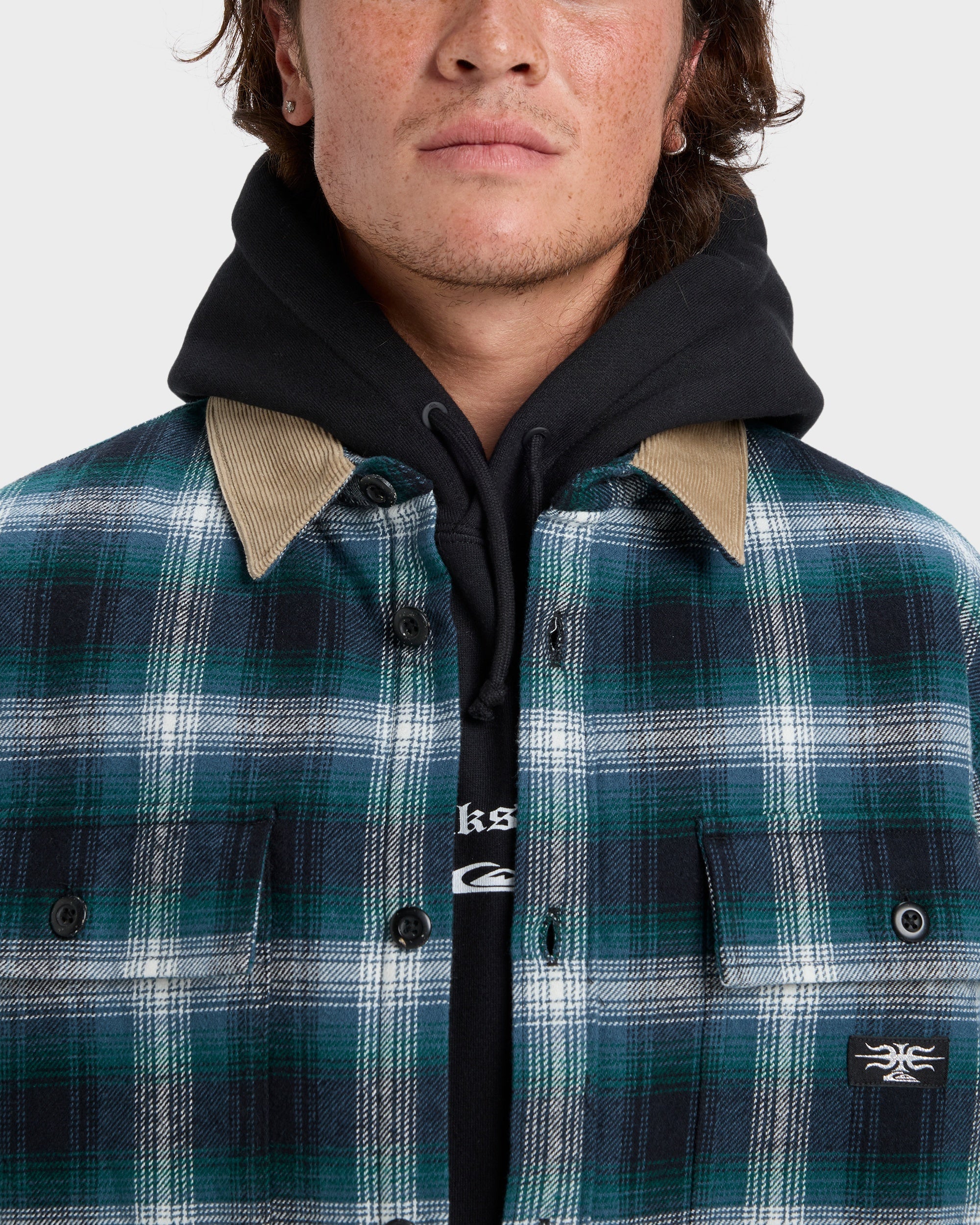 Mens Shadow Check Long Sleeve Shirt
