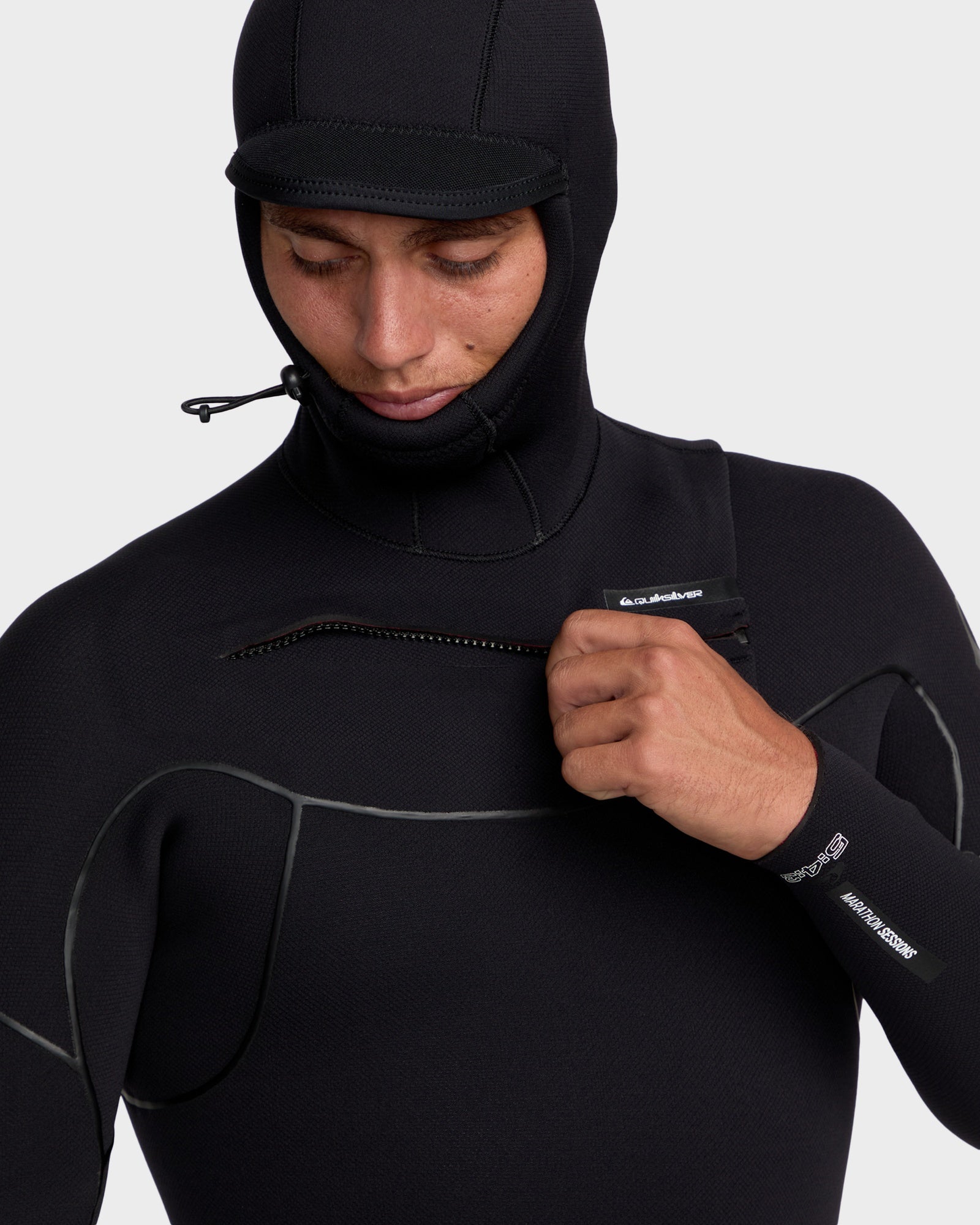 Mens 5/4/3 Marathon Sessions Hooded Chest Zip Wetsuits