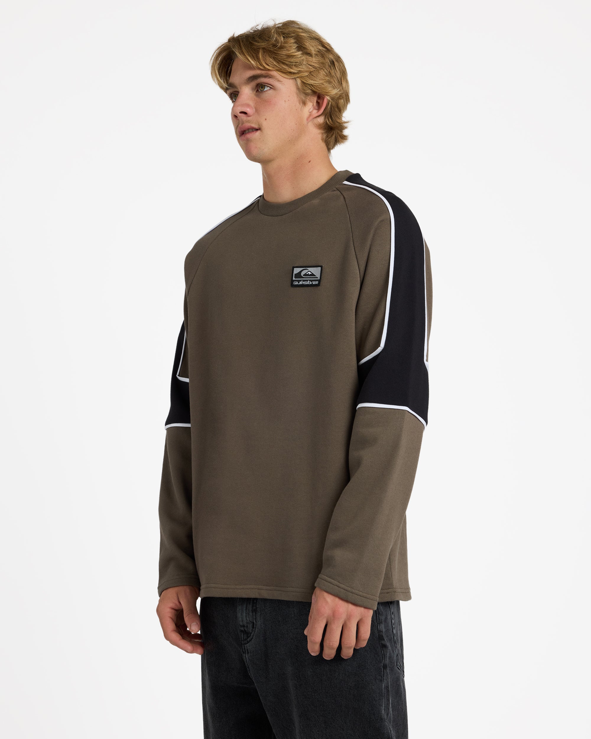 Mens Lines Panel Crew Jumper