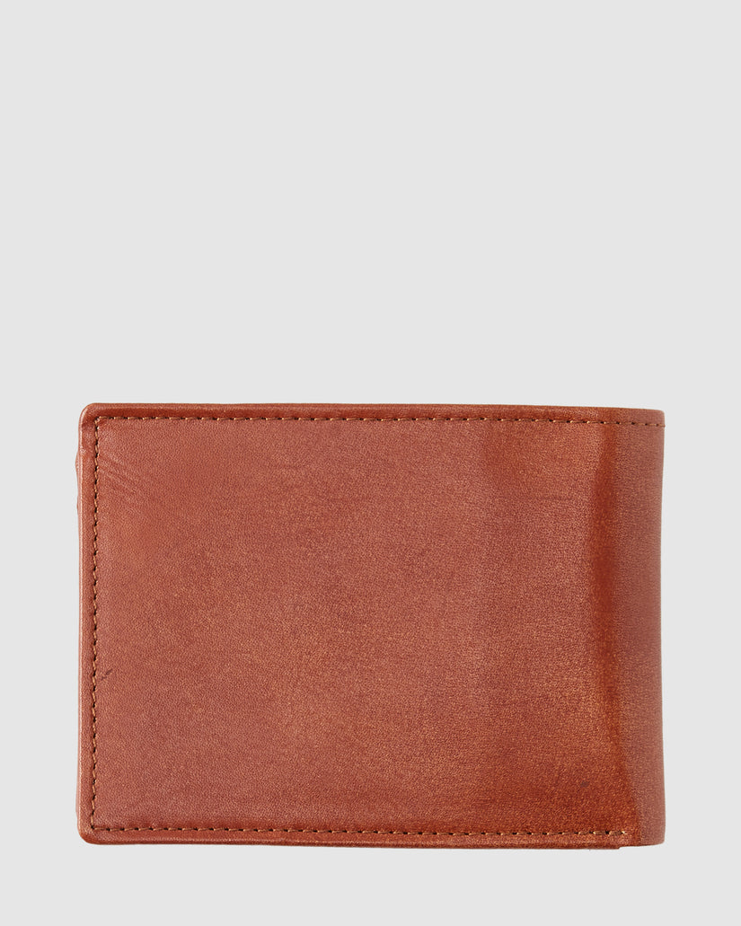Mens Mac Tri-Fold Leather Wallet - NATURAL | Quiksilver