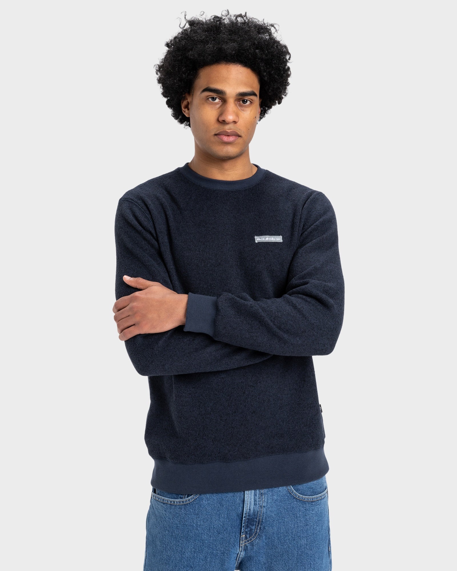 Mens Keller Crew Neck Jumper - DARK NAVY HEATHER | Quiksilver