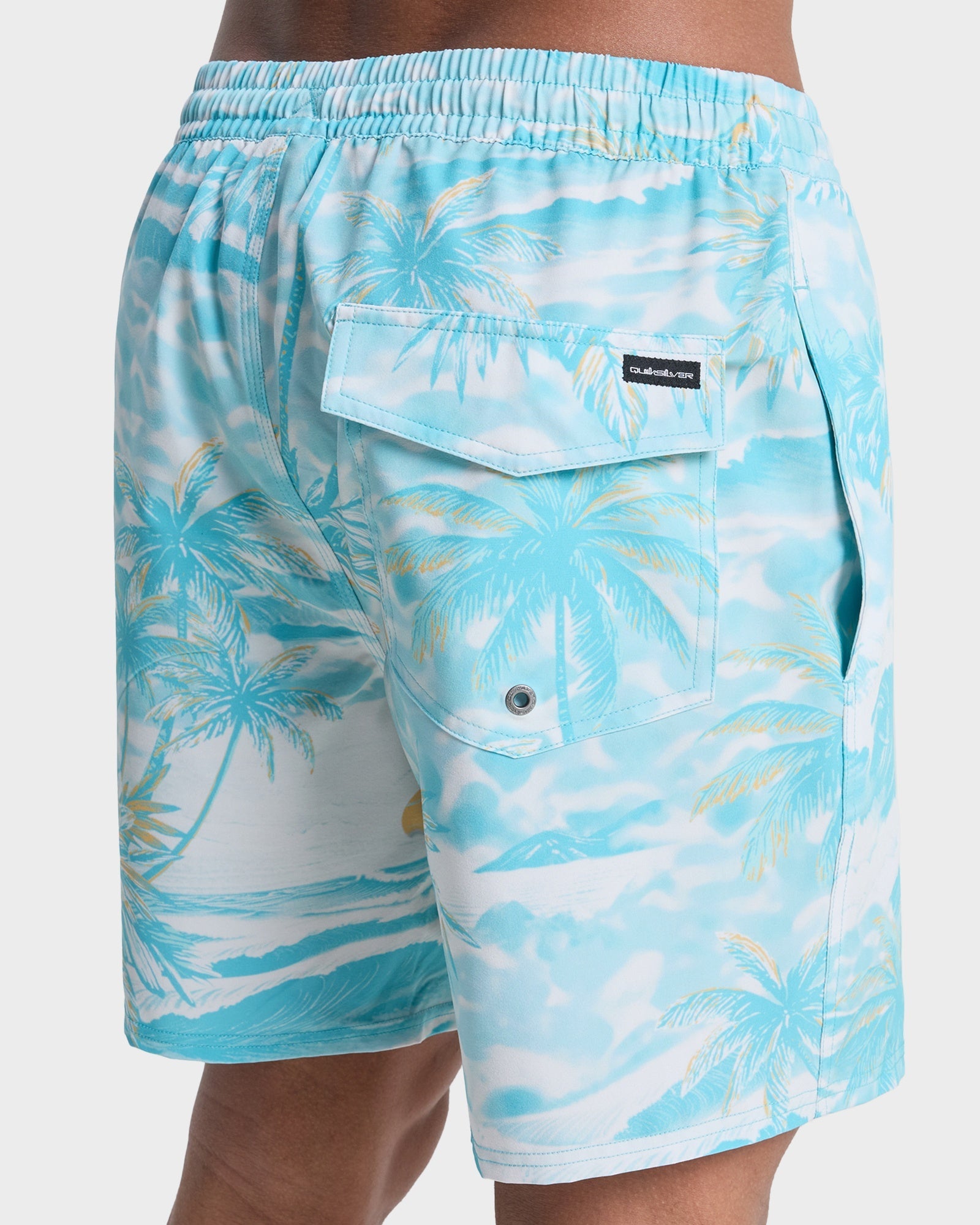 Mens Stretch Printed Volley 17" Swim Shorts