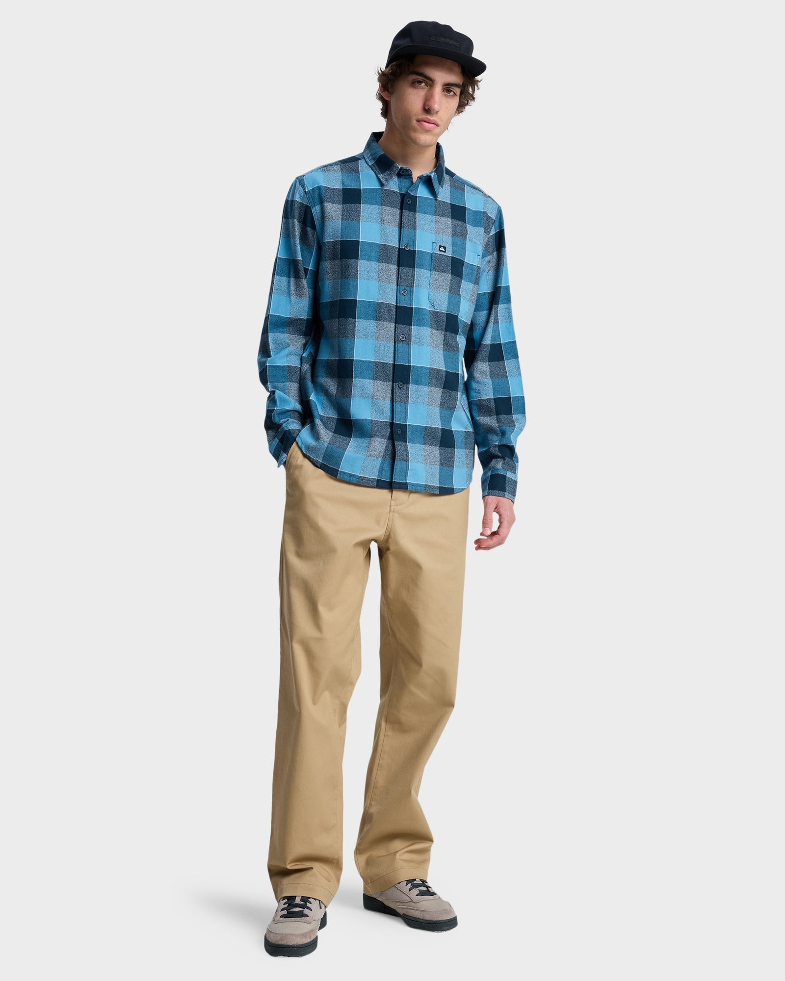 Mens Motherfly Plaid Long Sleeve Shirt