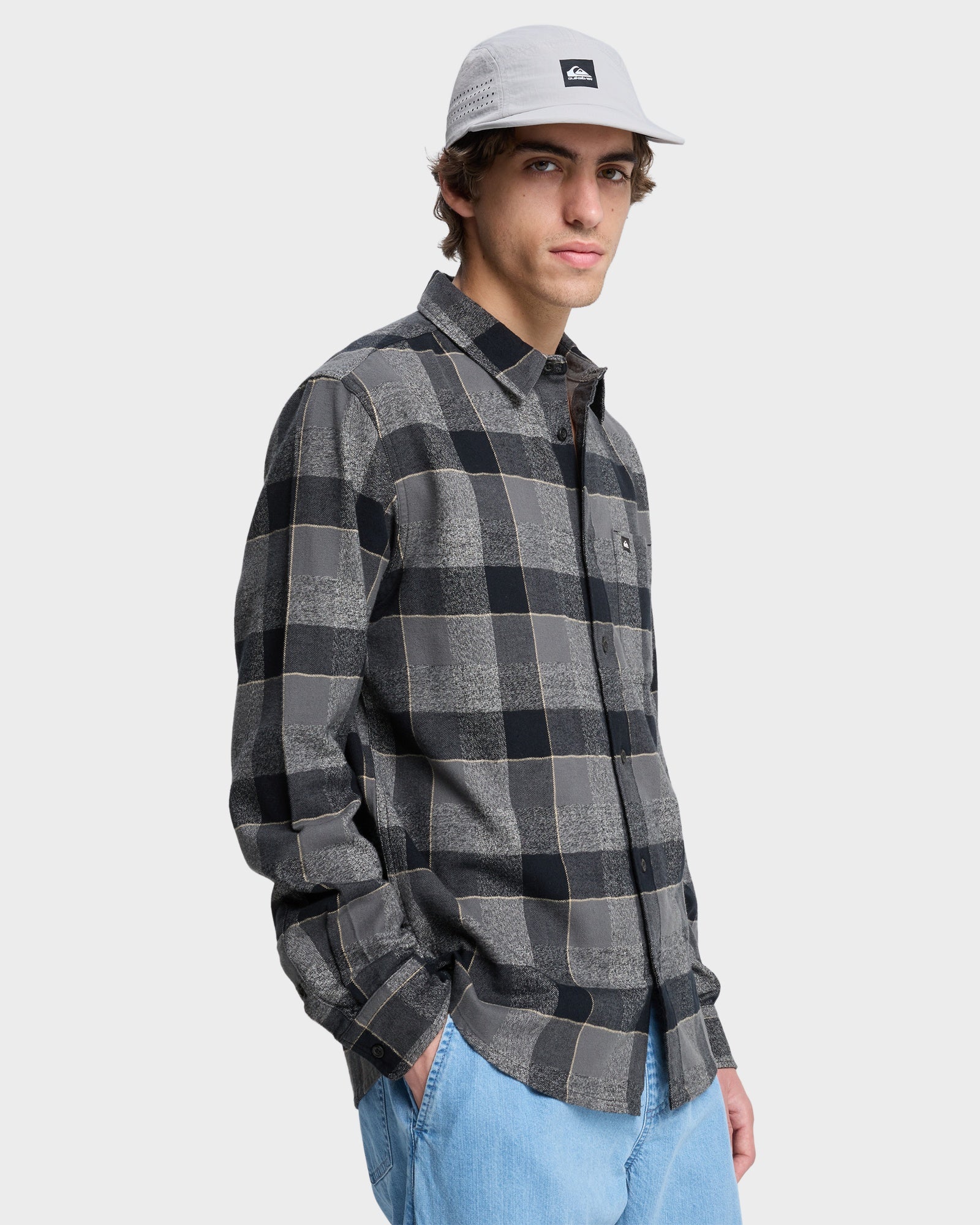 Mens Motherfly Plaid Long Sleeve Shirt