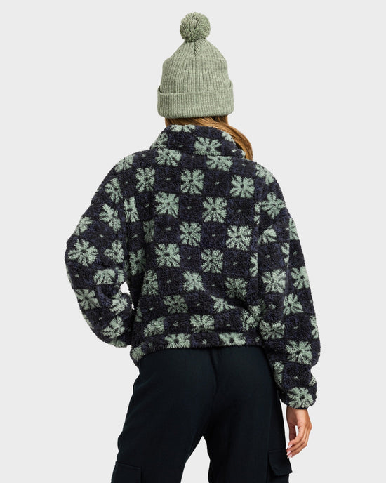 Womens Winter Sherpa Quarter zip Fleece Jumper