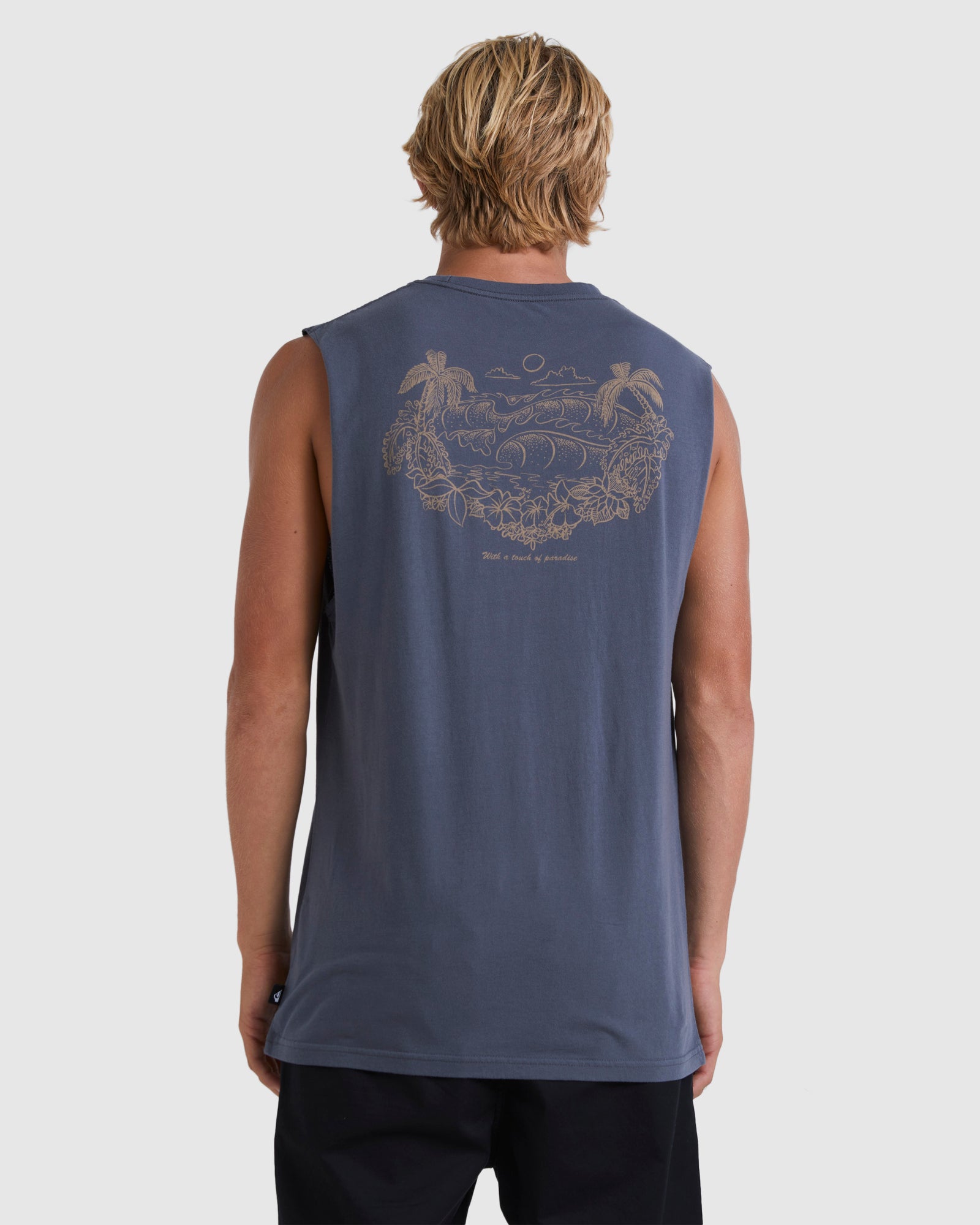 Mens Tropical Horizon Sleeveless Muscle T-Shirt