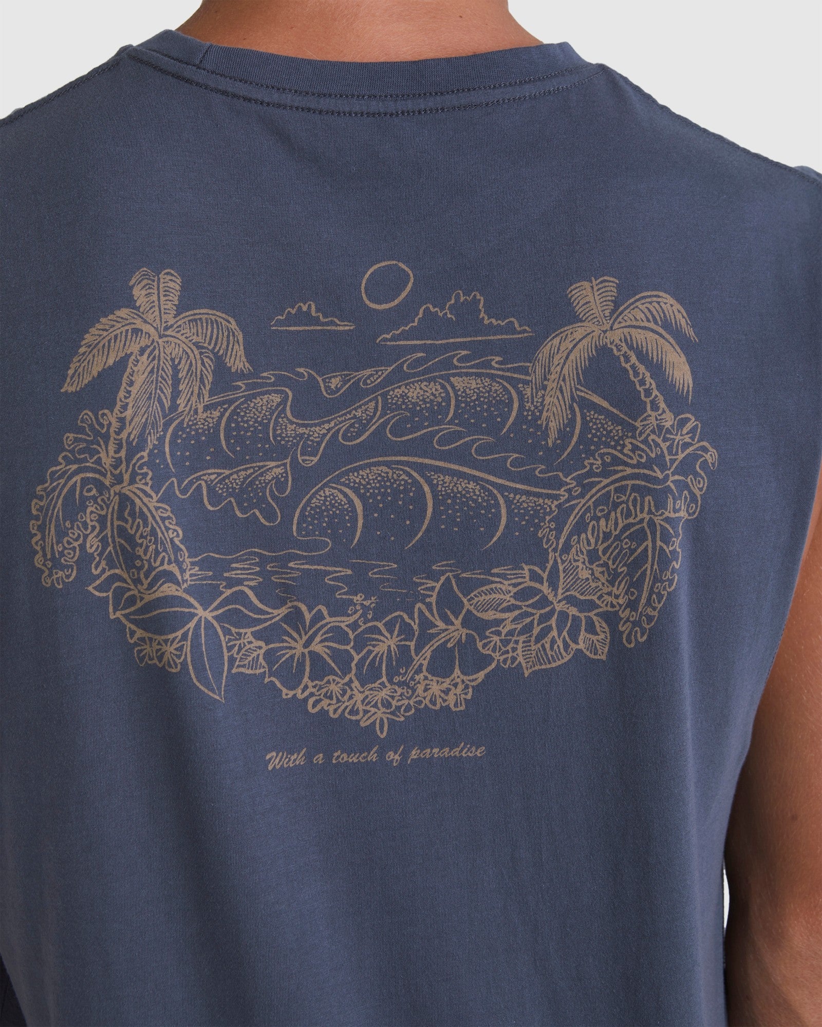 Mens Tropical Horizon Sleeveless Muscle T-Shirt