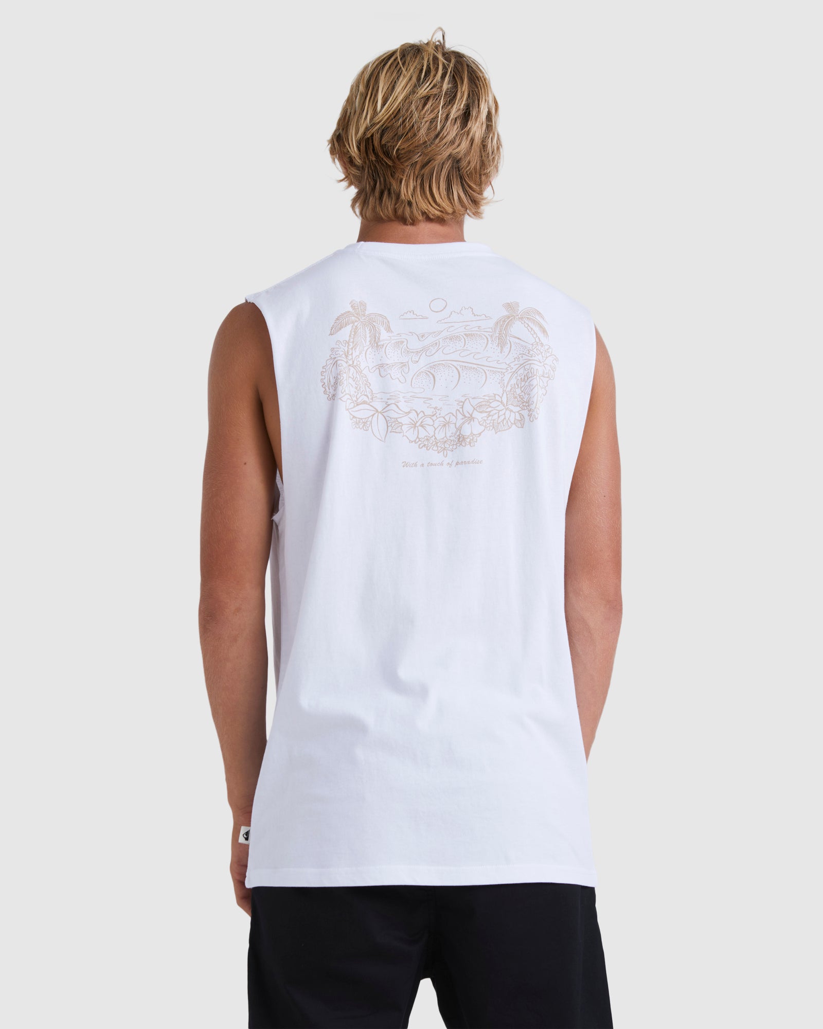 Mens Tropical Horizon Sleeveless Muscle T-Shirt