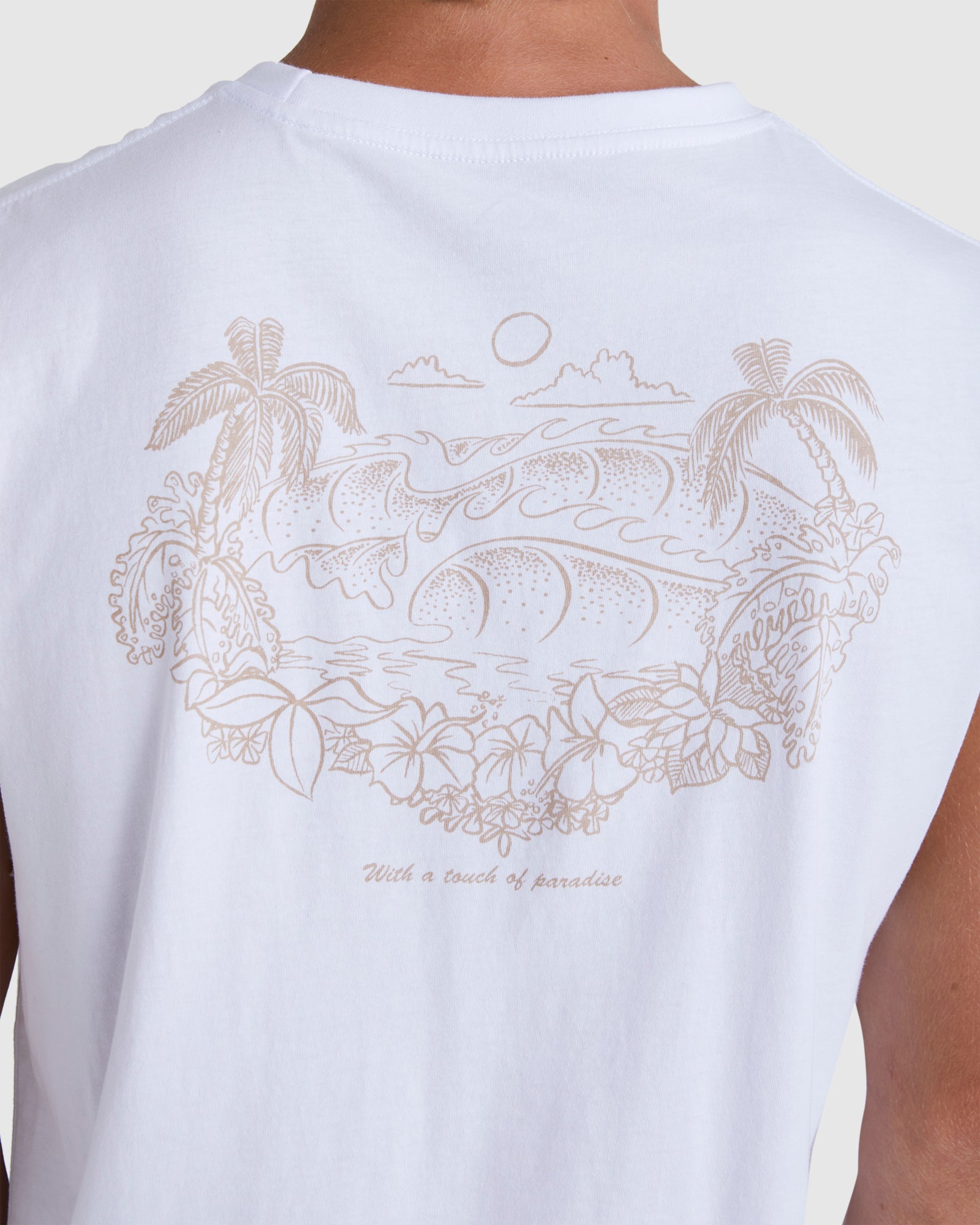 Mens Tropical Horizon Sleeveless Muscle T-Shirt