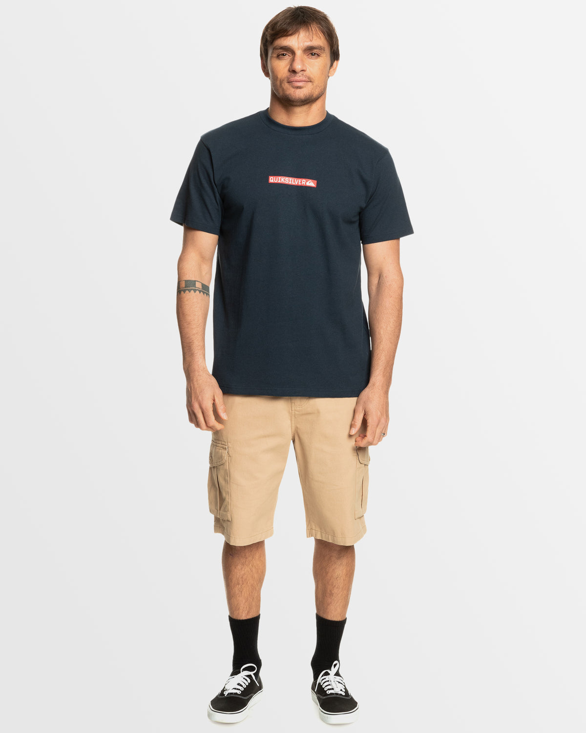 Mens Clicker Logo DNA T-Shirt – Dark Navy – Quiksilver NZ